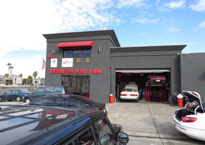 Red Commercial Window Awnings at Advanced Auto Care